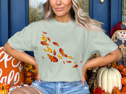 Autumn Leaves Graphic Tee for Seasonal Fashion