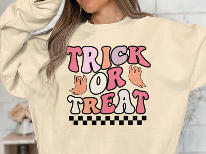 Trick or Treat Shirt for Girls Halloween Costume, Toddler Girl Sweatshirt, Baby Girl Outfit, Kid Halloween Costume, Trendy Girls Shirt - Mardonyx Sweatshirt