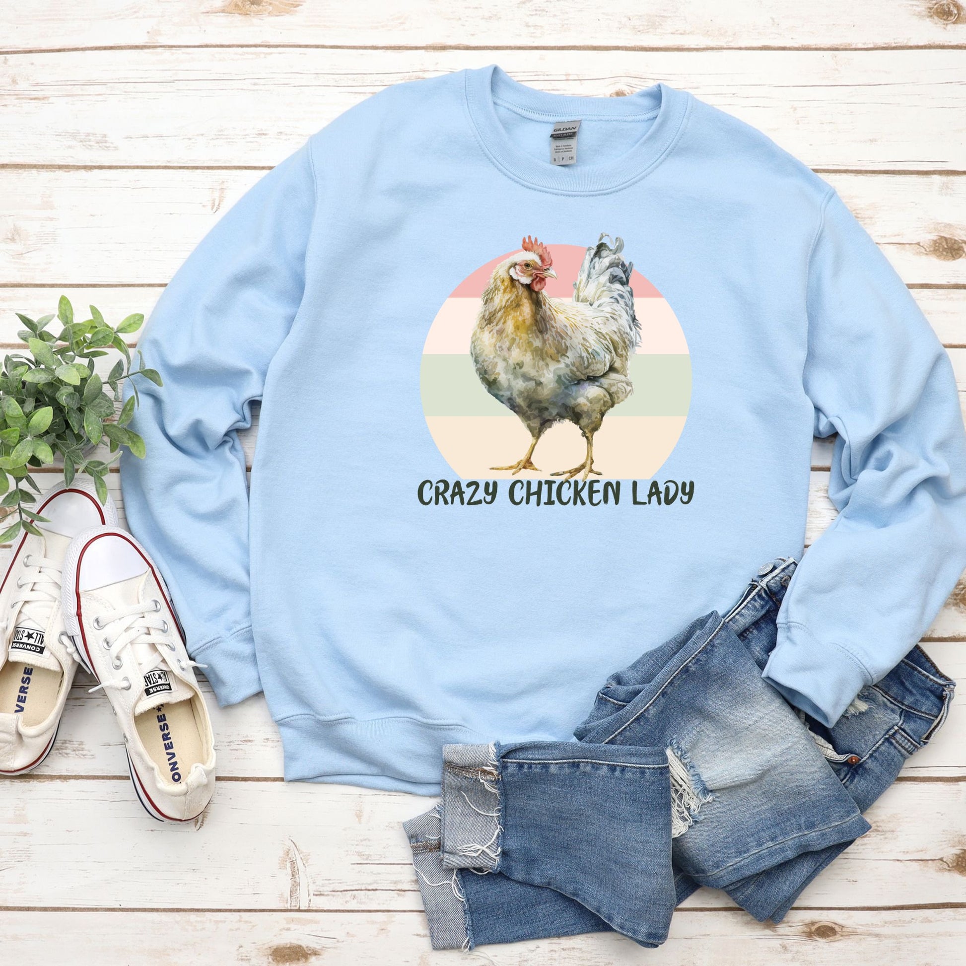 Crazy Chicken Lady Sweatshirt, Farm Life Long Sleeve T-shirt, Chicken Sweatshirt, Farmer Shirt Women, Farmhouse Sweatshirt - Mardonyx Sweatshirt