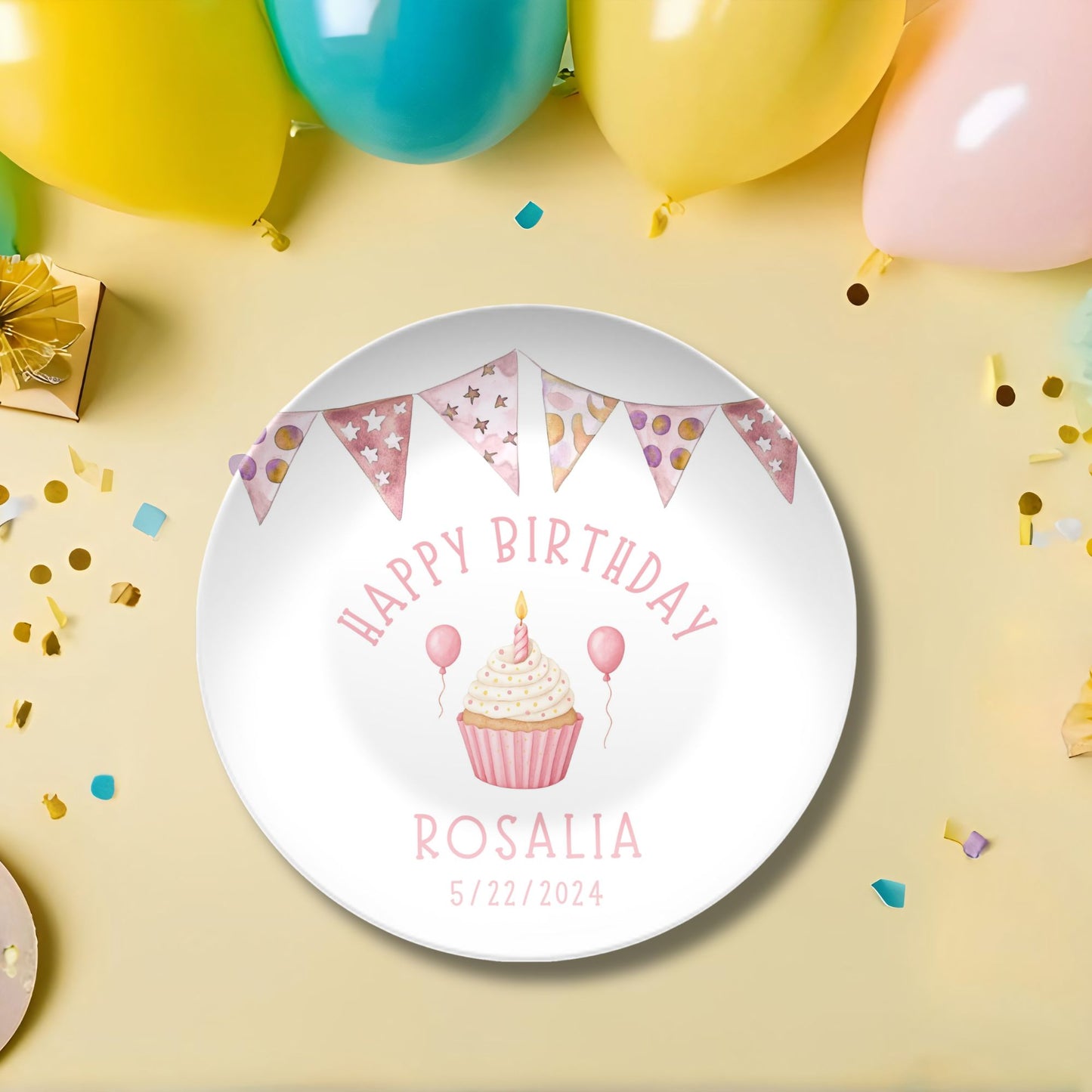Personalized Birthday Plate - Custom Plastic Non-Breakable Keepsake - First Birthday Gift - Kids Party Decor - 1st Birthday Celebration