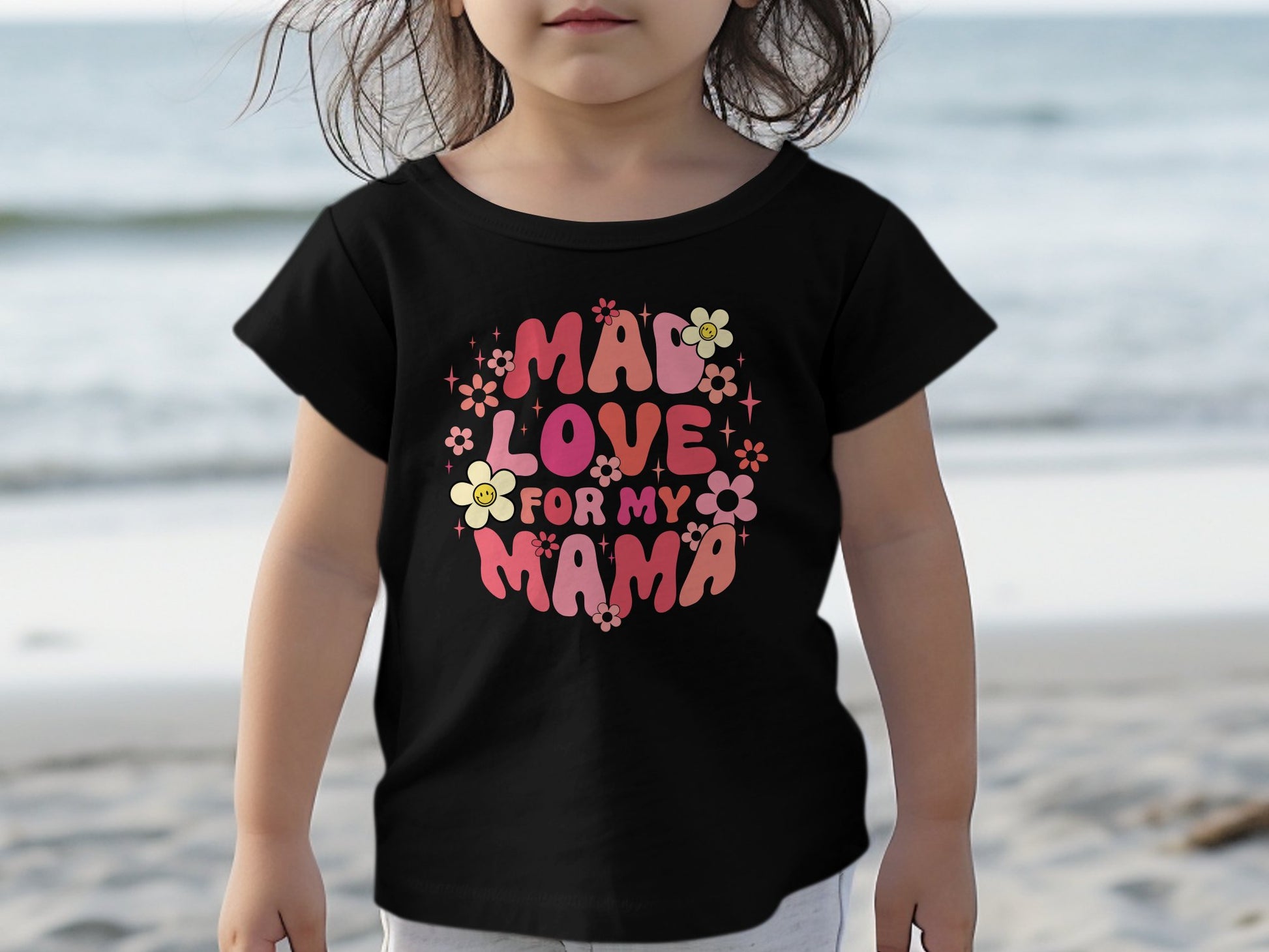 Mad Love for my Mama T-Shirt, Kids Valentines Shirt, Baby Girl Valentines Outfit, Kids Girls Valentine's Day Shirt - Mardonyx T-Shirt