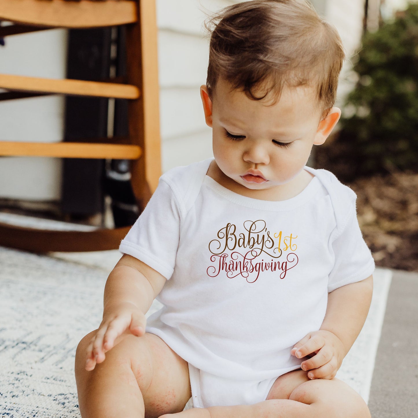 Baby's First 1st Thanksgiving Bodysuit, Fall Baby Shirt