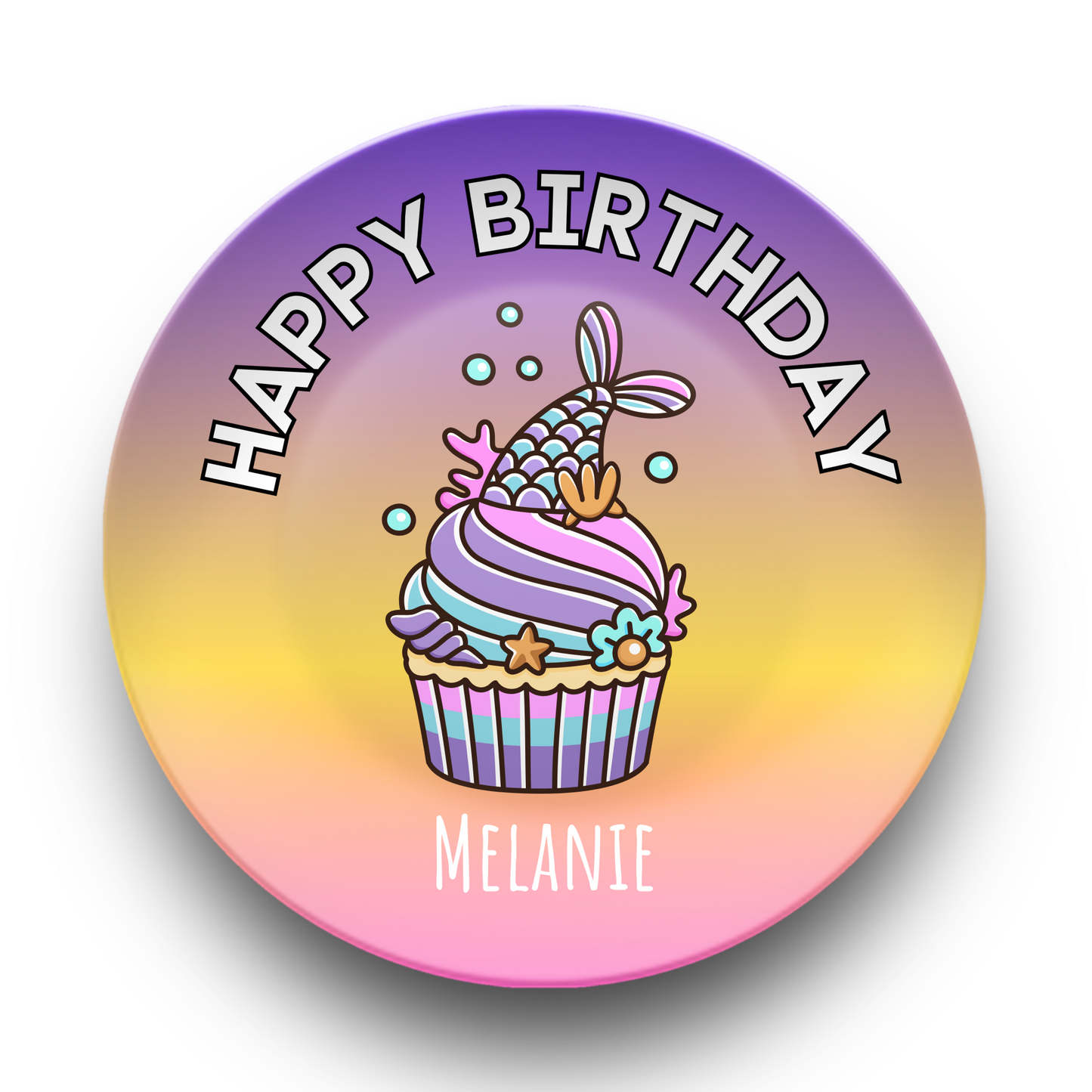 Personalized Mermaid Birthday Party NON-BREAKABLE Child's Plate