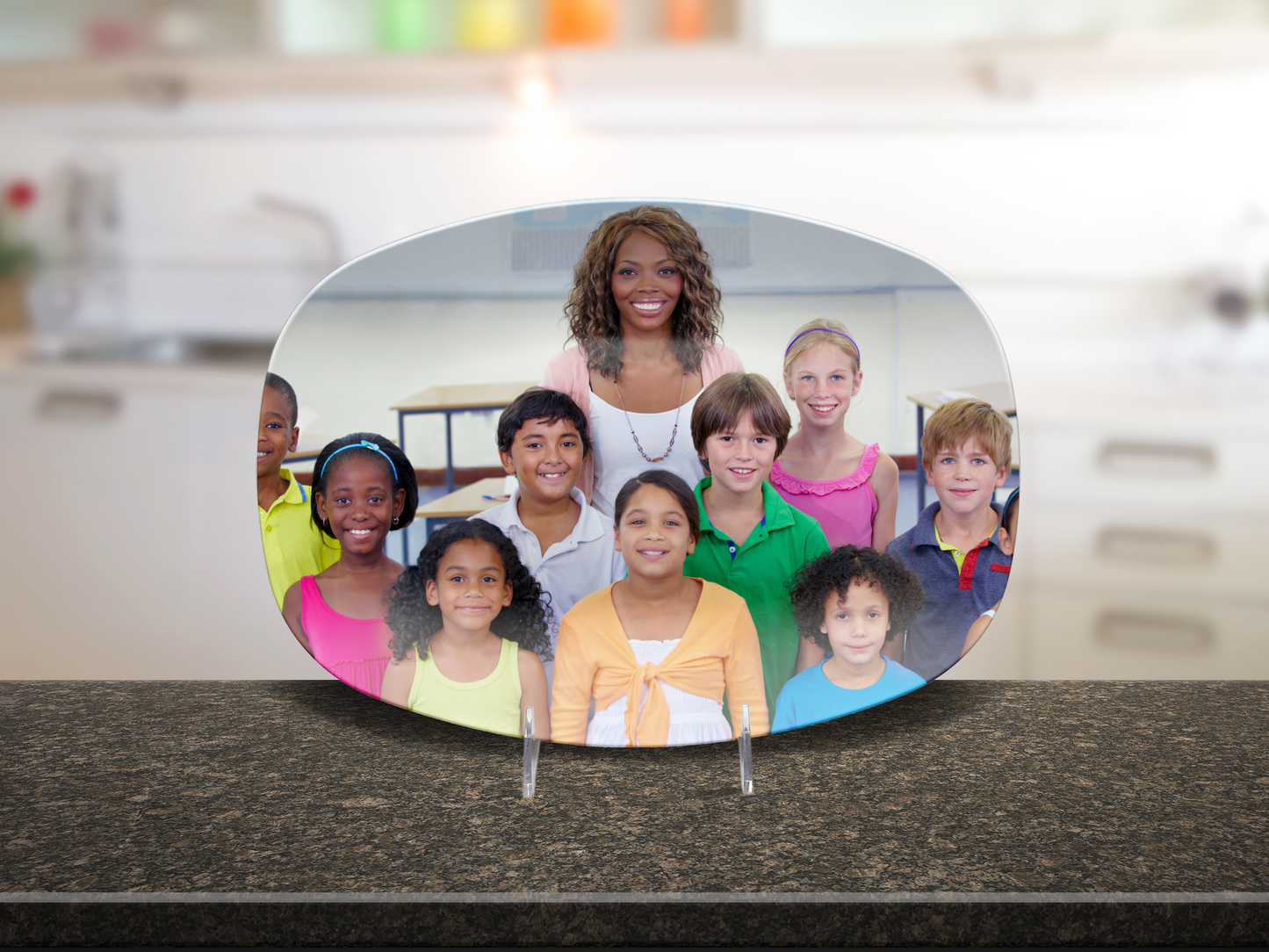 Personalized Teacher Photo Platter – Custom Classroom Gift – Unbreakable, Dishwasher & Microwave Safe, Made in USA