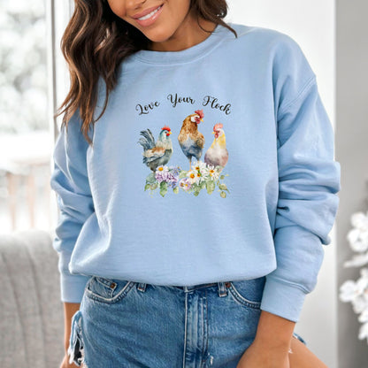 Love Your Flock Sweatshirt, Flock of Ducks Sweatshirt, Christmas Gift for Her, Womens Long Sleeve Shirt, Fall Sweatshirt, Teacher Gift - Mardonyx Sweatshirt