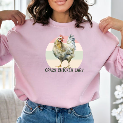 Crazy Chicken Lady Sweatshirt, Farm Life Long Sleeve T-shirt, Chicken Sweatshirt, Farmer Shirt Women, Farmhouse Sweatshirt - Mardonyx Sweatshirt