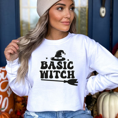 Halloween Sweatshirt for Women Basic Witch, Funny Halloween Sweater - Mardonyx Sweatshirt