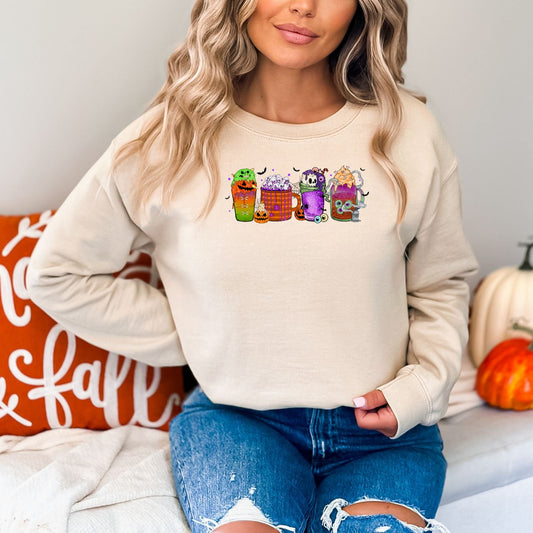 Halloween Coffee Spooky Sweatshirt, Halloween Crew Neck - Mardonyx Sweatshirt