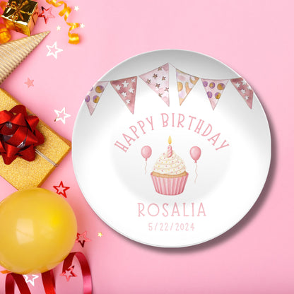 Personalized Birthday Plate - Custom Plastic Non-Breakable Keepsake - First Birthday Gift - Kids Party Decor - 1st Birthday Celebration