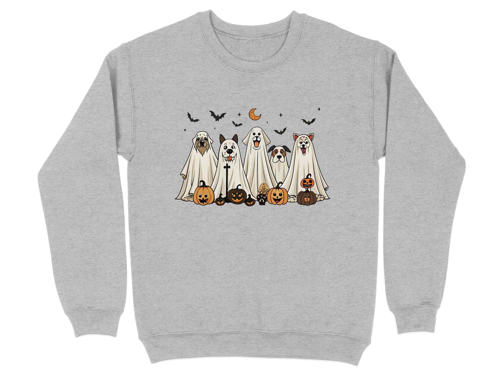 Cute Ghost Dogs with Pumpkins Halloween Sweatshirt product type