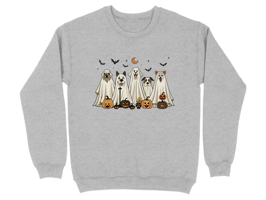 Cute Ghost Dogs with Pumpkins Halloween Sweatshirt product type