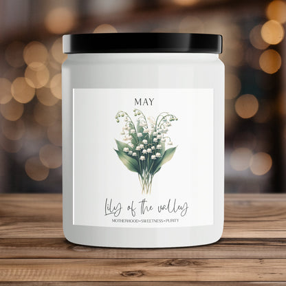 May Lily of the Valley Scented Candle, Motherhood Sweetness Purity Theme, Floral Home Decor - Mardonyx