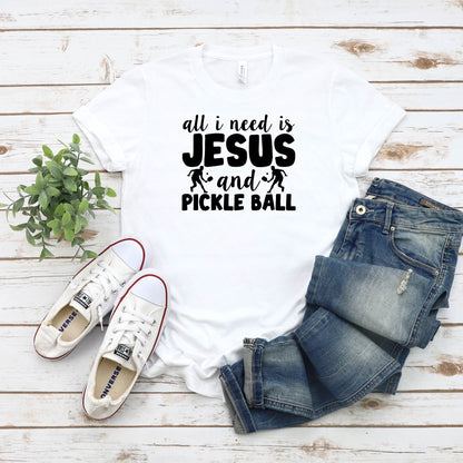 All I Need Is Jesus and Pickle Ball T-Shirt, Funny Graphic Tee - Mardonyx T-Shirt