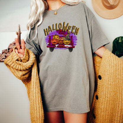 Women's Halloween Farm Fresh Truck T-Shirt, Halloween Shirt For Women