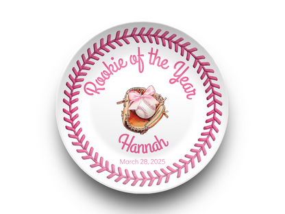 Baseball Rookie Girl Plate
