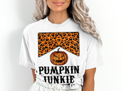 Women's Pumpkin Junkie  Halloween Funny T-Shirt