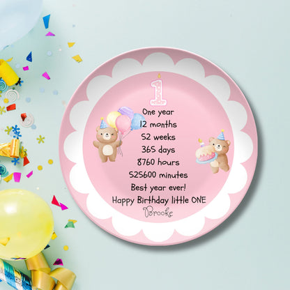 Personalized First Birthday Smash Cake - Unbreakable - Custom Smash 1st Birthday Gift Plate