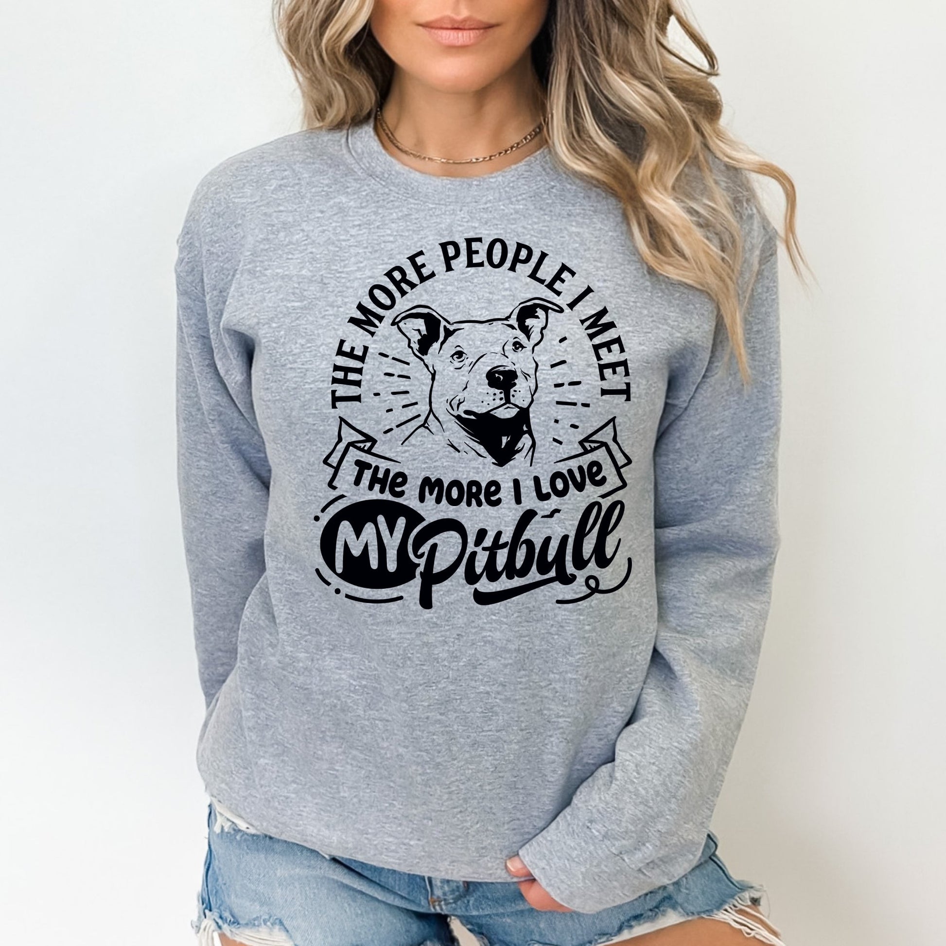 Funny Pitbull Lover Sweatshirt - Mardonyx Sweatshirt S / Sport Grey