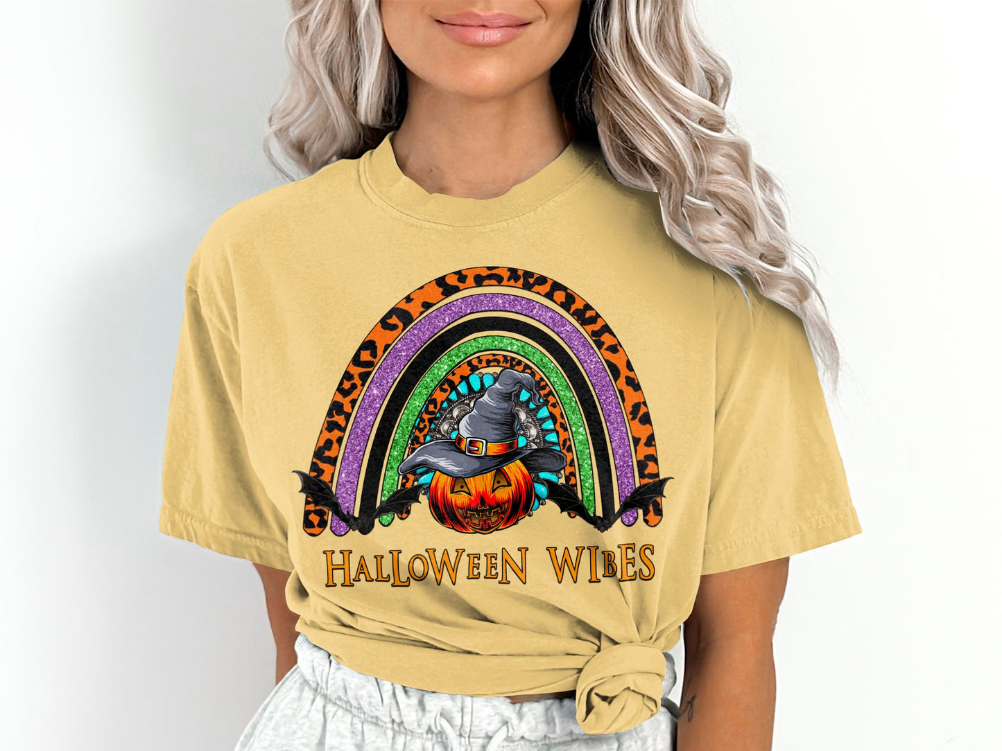 Women's Halloween Wibes Rainbow T-Shirt