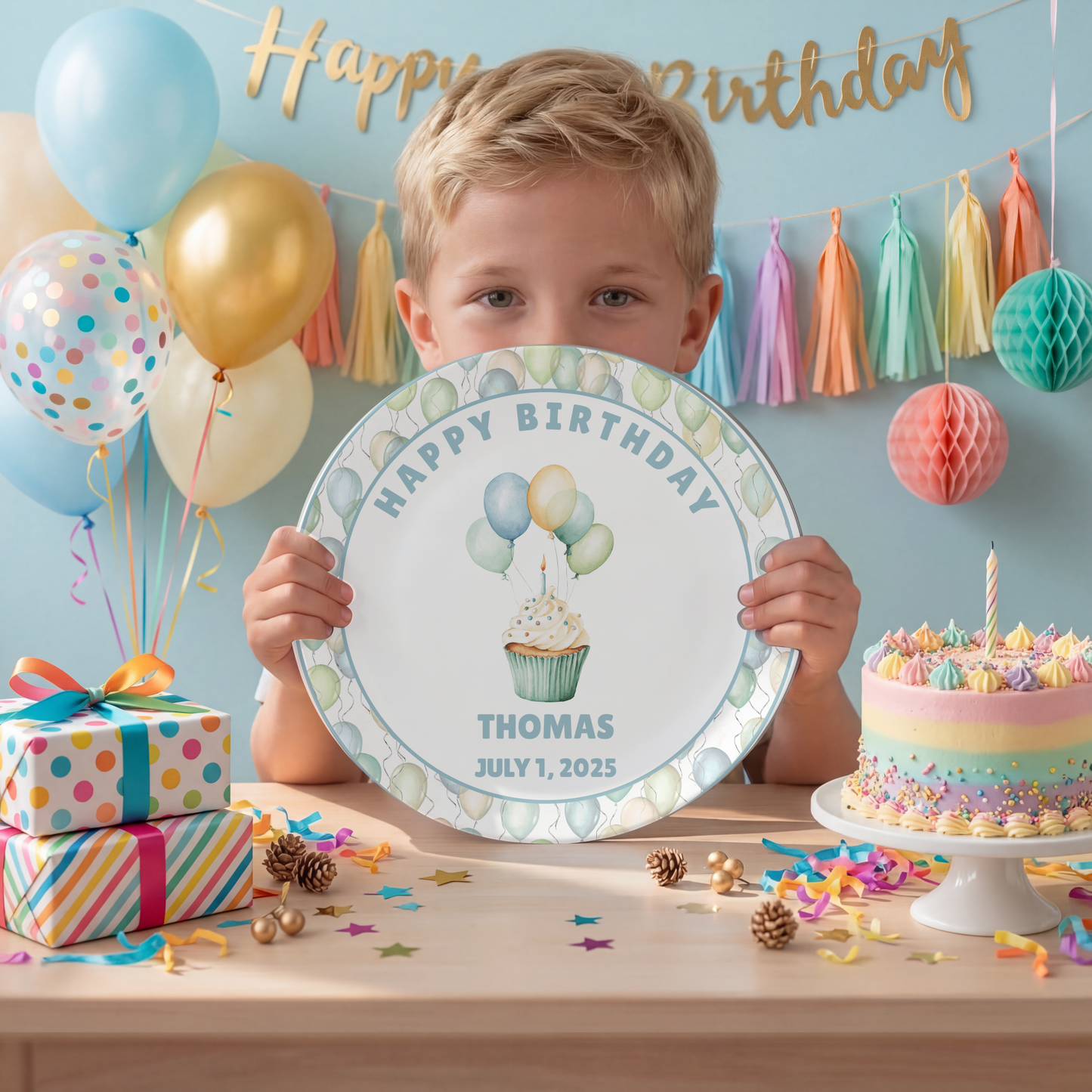 Birthday Plate Personalized - Personalized Birthday Gift - First Birthday Party - Boys Birthday Party - 1st Birthday - Birthday Decorations Kids - Smash Cake Plate
