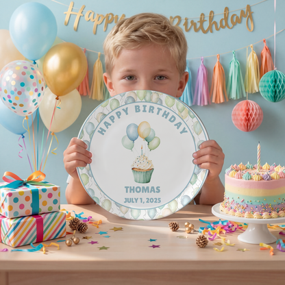 Birthday Plate Personalized - Personalized Birthday Gift - First Birthday Party - Boys Birthday Party - 1st Birthday - Birthday Decorations Kids - Smash Cake Plate