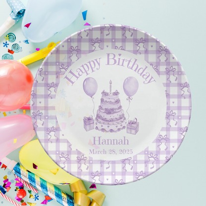 Purple Coquette Birthday Plate