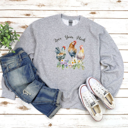 Love Your Flock Sweatshirt, Flock of Ducks Sweatshirt, Christmas Gift for Her, Womens Long Sleeve Shirt, Fall Sweatshirt, Teacher Gift - Mardonyx Sweatshirt