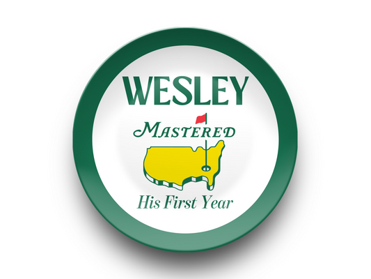 Personalized Golf Mastered First Year Smash Cake Plate  • Mastered His First Year Name Plate for Baby Boy • First Birthday Golf Theme Keepsake • Custom Kids Plate