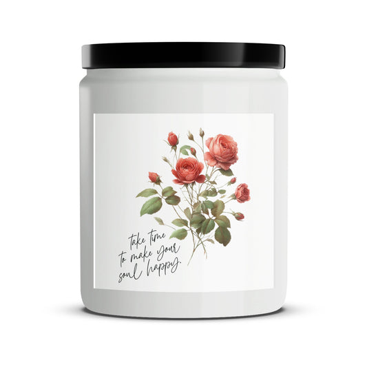 Floral Scented Candle with Roses, Inspirational Quote, Perfect for Home Decor and Gift Giving - Mardonyx