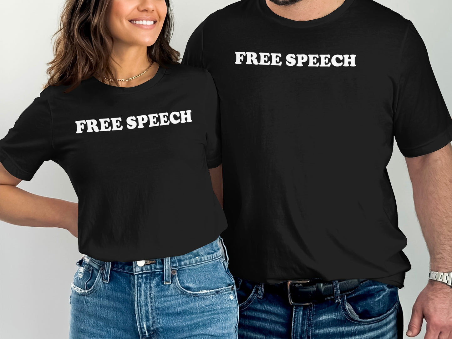 FREE SPEECH Design Black T-shirt product type