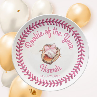 Baseball Rookie Girl Plate