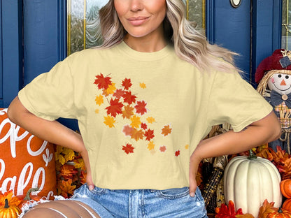 Autumn Leaves Design Women's T-Shirt for Fall