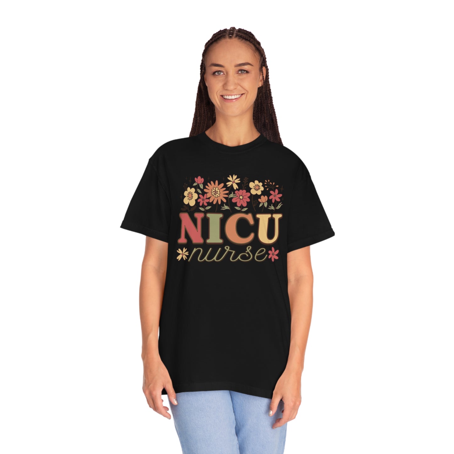 Retro Floral NICU Nurse Shirt , Nurse Appreciation Gift, Neonatal Nurse T-Shirt Comfort Colors 1717