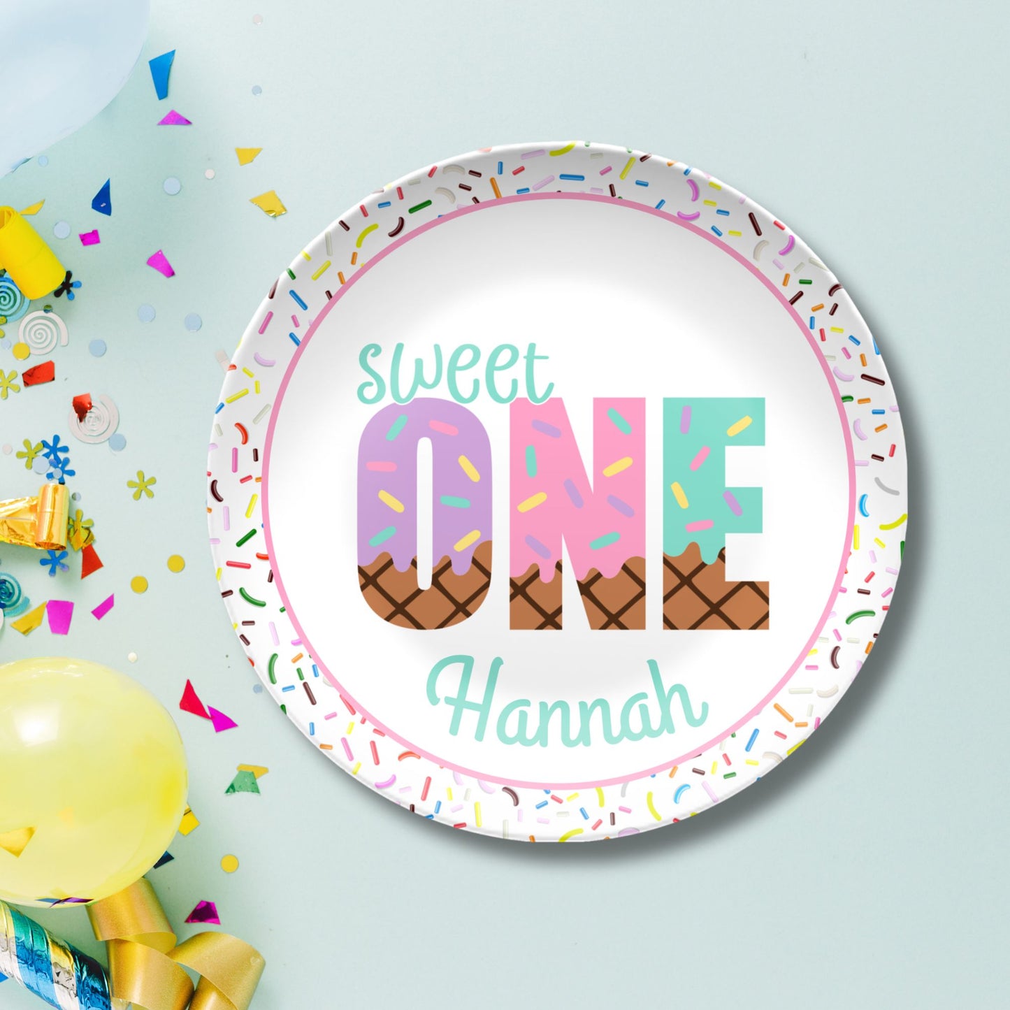 Personalized Sweet One Birthday Smash Cake Plate - Sweet One Birthday Decorations - Gift for Grandchild