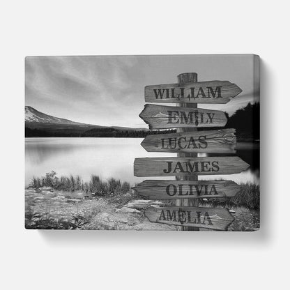 Custom Multiple Names Mountain Canvas - Mardonyx Artwork