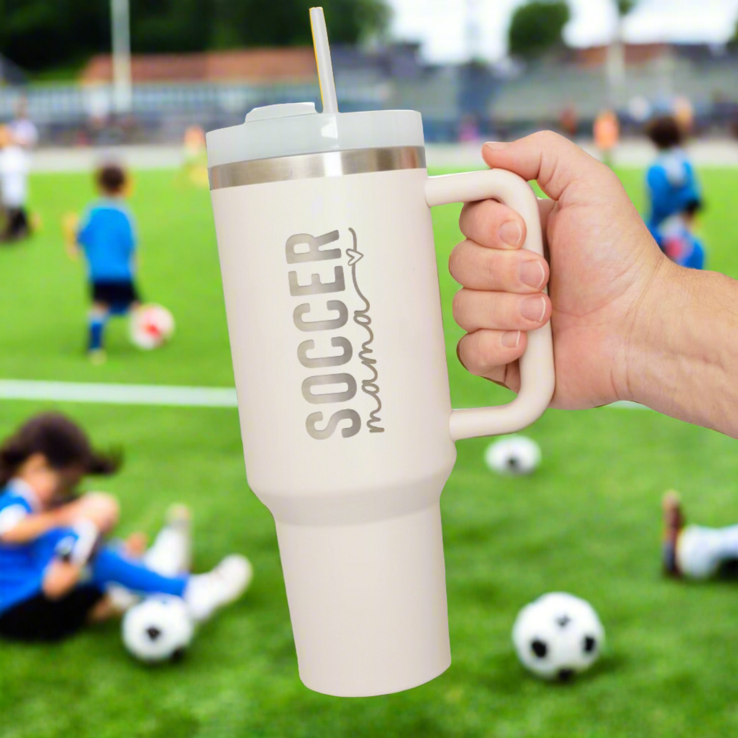 Soccer Mama 40oz H2.0 Insulated Travel Tumbler - Laser Engraved