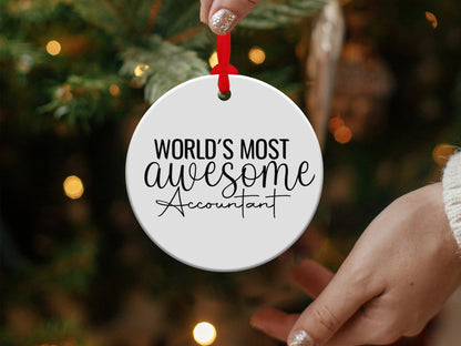 Accountant Ornament, World's Most Awesome Accountant, Tree Decoration, Gift for Accountant - Mardonyx