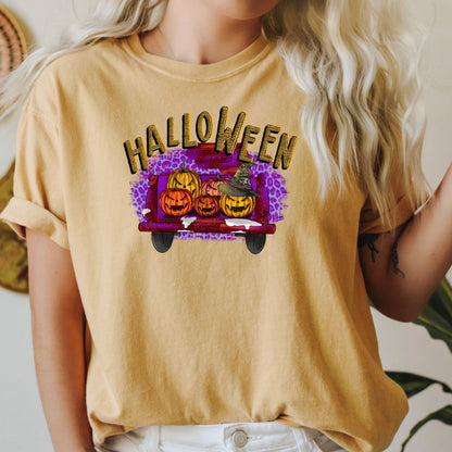 Women's Halloween Farm Fresh Truck T-Shirt, Halloween Shirt For Women