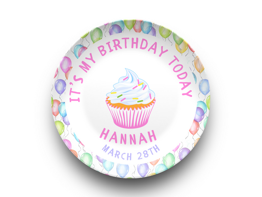 Personalized Kids Birthday Plate – It’s My Birthday Today with Name & Date – Reusable Birthday Dish, Custom Keepsake Gift