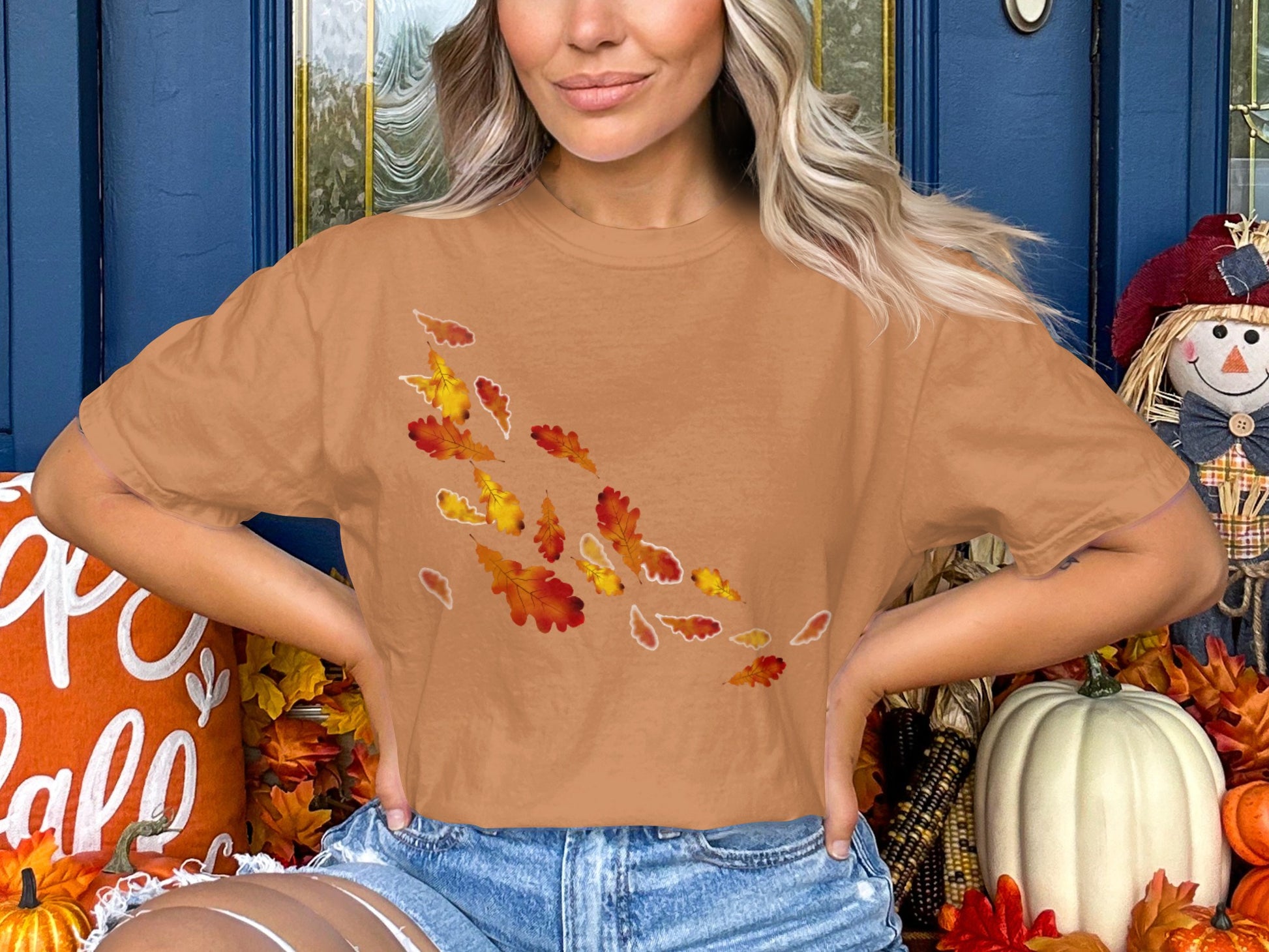 Autumn Leaves Design Short Sleeve Shirt