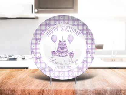 Personalized Birthday Plate for Girls - Keepsake Party Gift - Smash Cake Plate