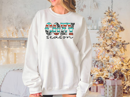 Cozy Cow Print Season Sweatshirt, Fall Sweater, Farm Animals Sweatshirt, Cute Country Sweatshirt, Fall Clothing, Cow Sweater - Mardonyx Sweatshirt