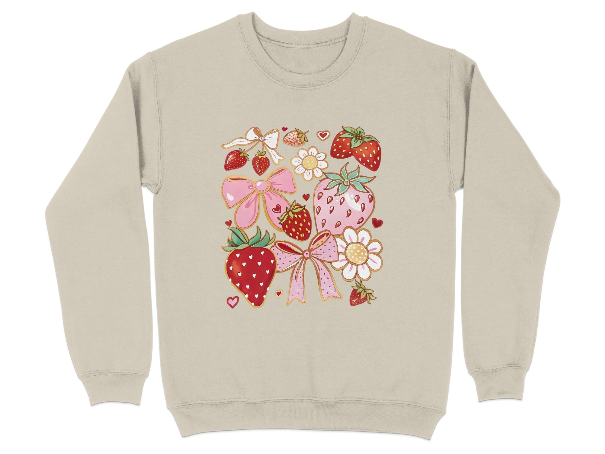Cute Strawberry and Bow Design Sweatshirt product type