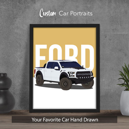 Custom Car Portrait Framed Poster - Mardonyx Artwork