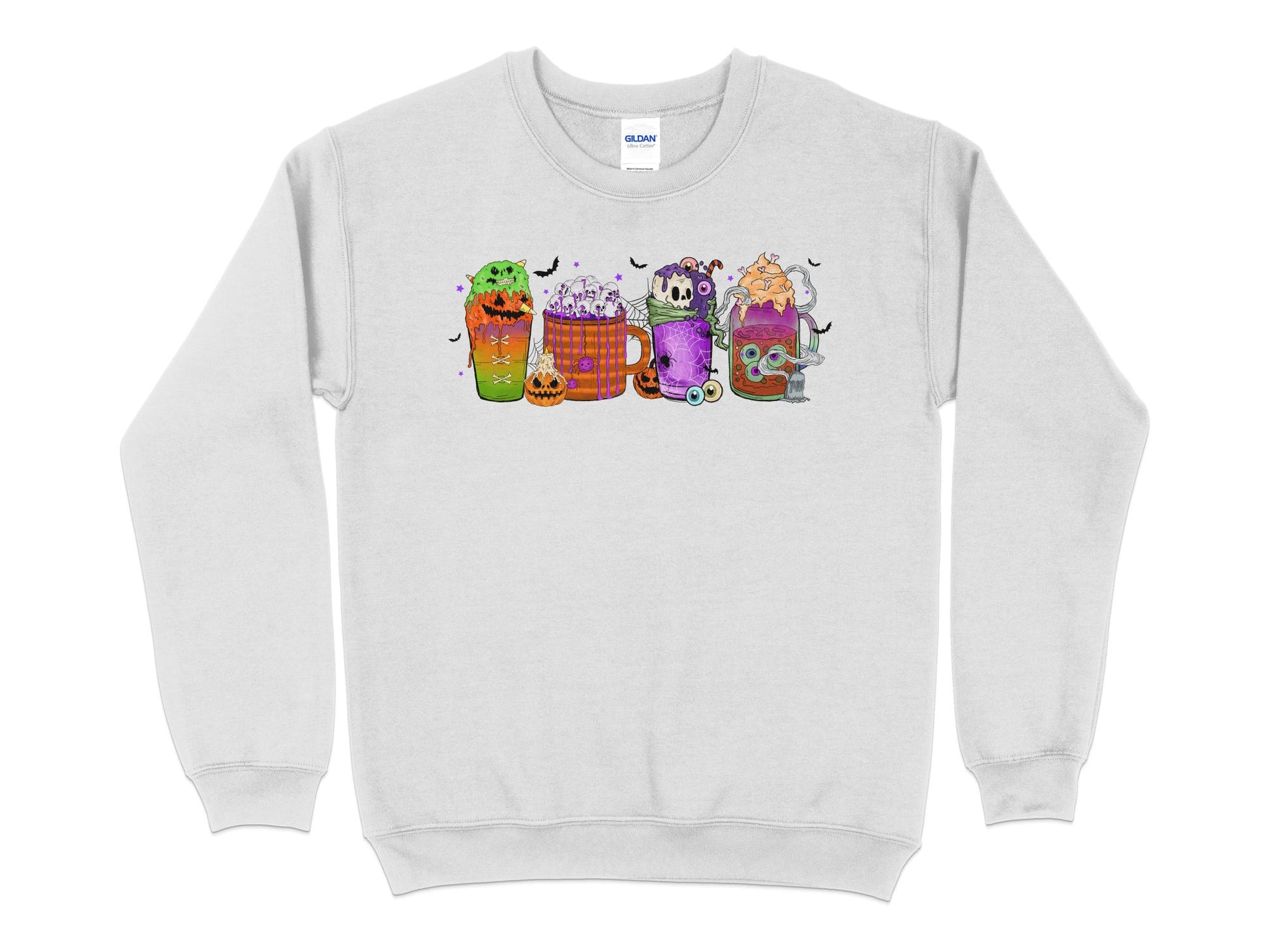 Halloween Coffee Spooky Sweatshirt, Halloween Crew Neck - Mardonyx Sweatshirt S / Ash