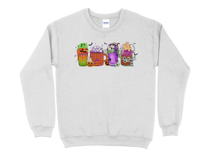 Halloween Coffee Spooky Sweatshirt, Halloween Crew Neck - Mardonyx Sweatshirt S / Ash