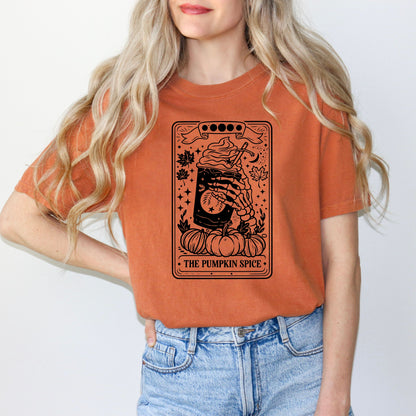 The Pumpkin Spice with Skeleton Hand Graphic Tee