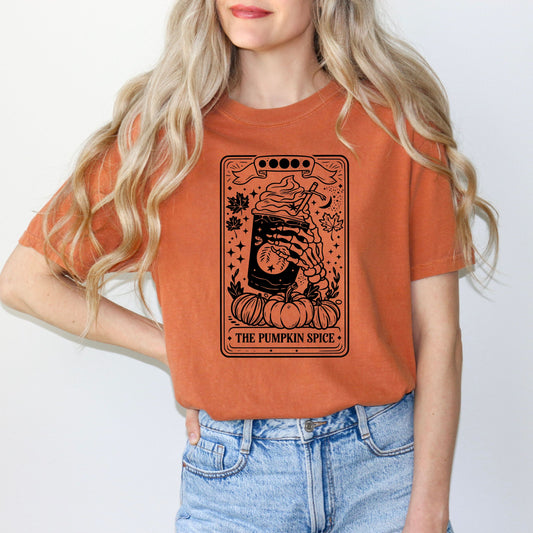 The Pumpkin Spice with Skeleton Hand Graphic Tee