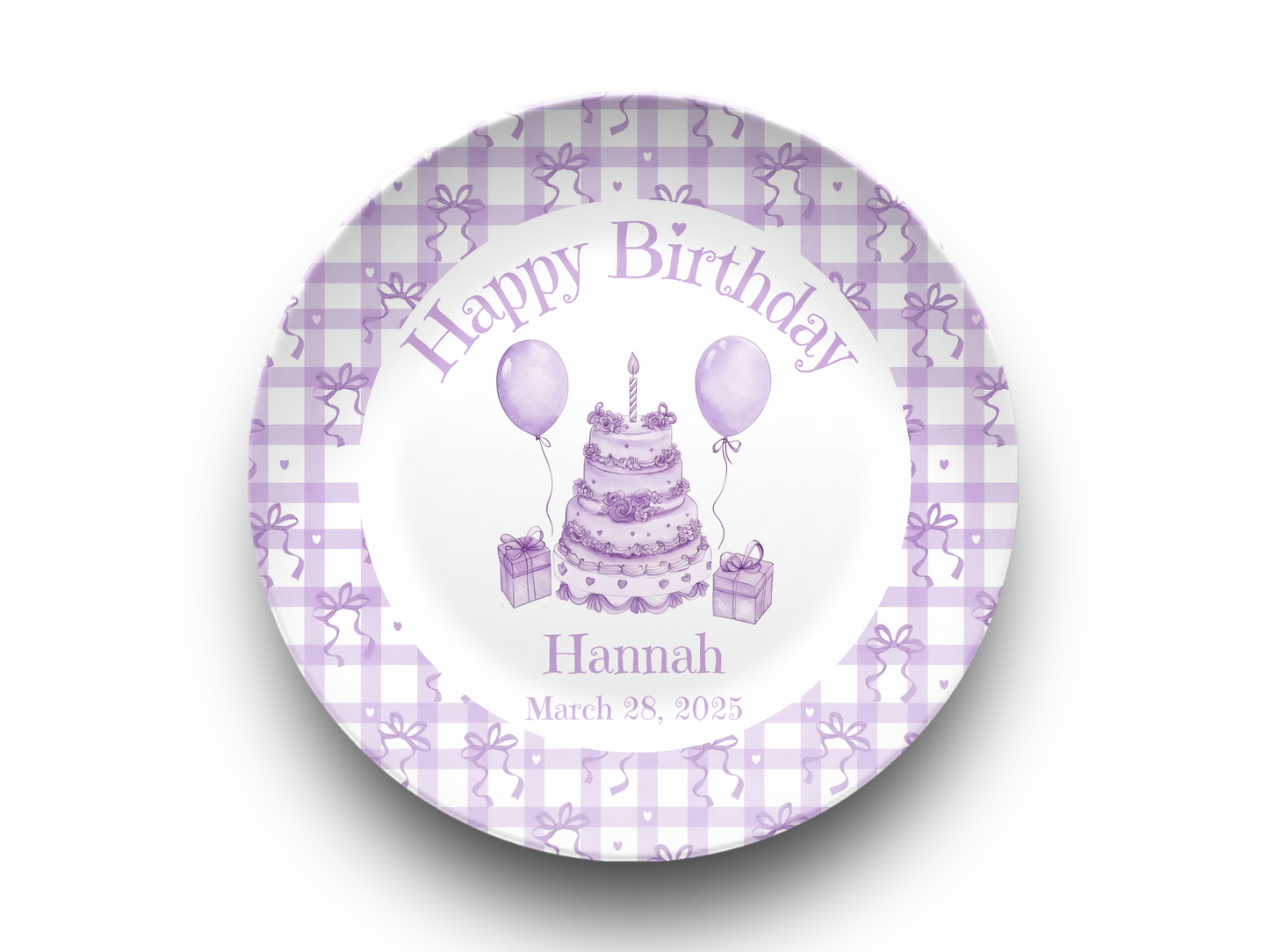 Purple Coquette Birthday Plate