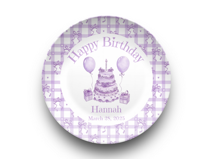 Purple Coquette Birthday Plate